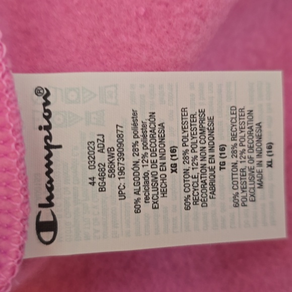 CHAMPION BRAND SIGNATURE GIRLS PINK SWEATSHIRT SIZE XL 16 - Picture 15 of 15